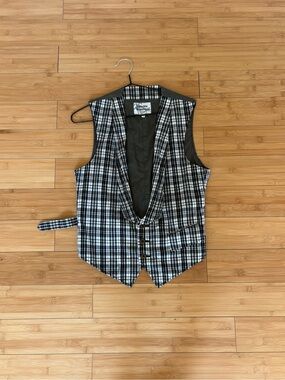 Vivienne Westwood Black and White Plaid Waistcoat